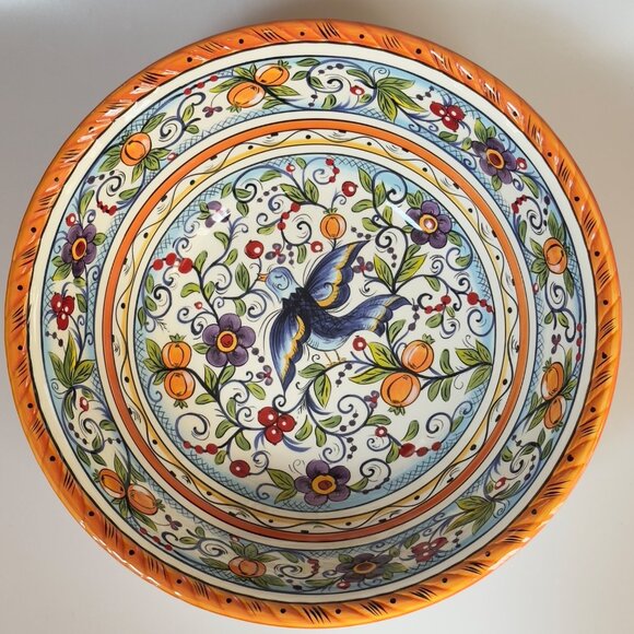 TABLETOPS Gallery Hand Painted Villa Paradiso Decorative Bowl & Plate Set - Picture 3 of 10